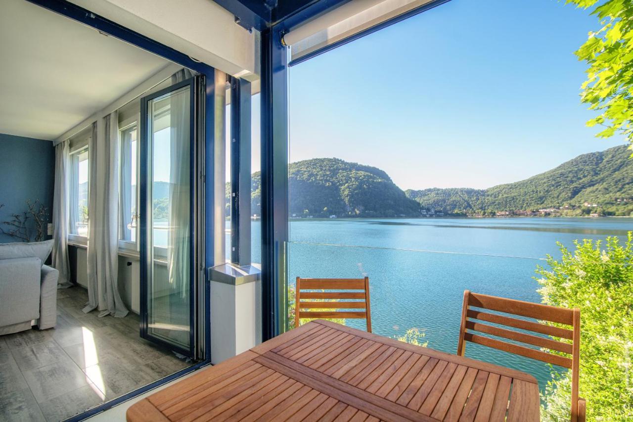 Ferienwohnung La Finestra Blu By Quokka 360 - With A Panoramic Lake View Ponte Tresa Exterior foto