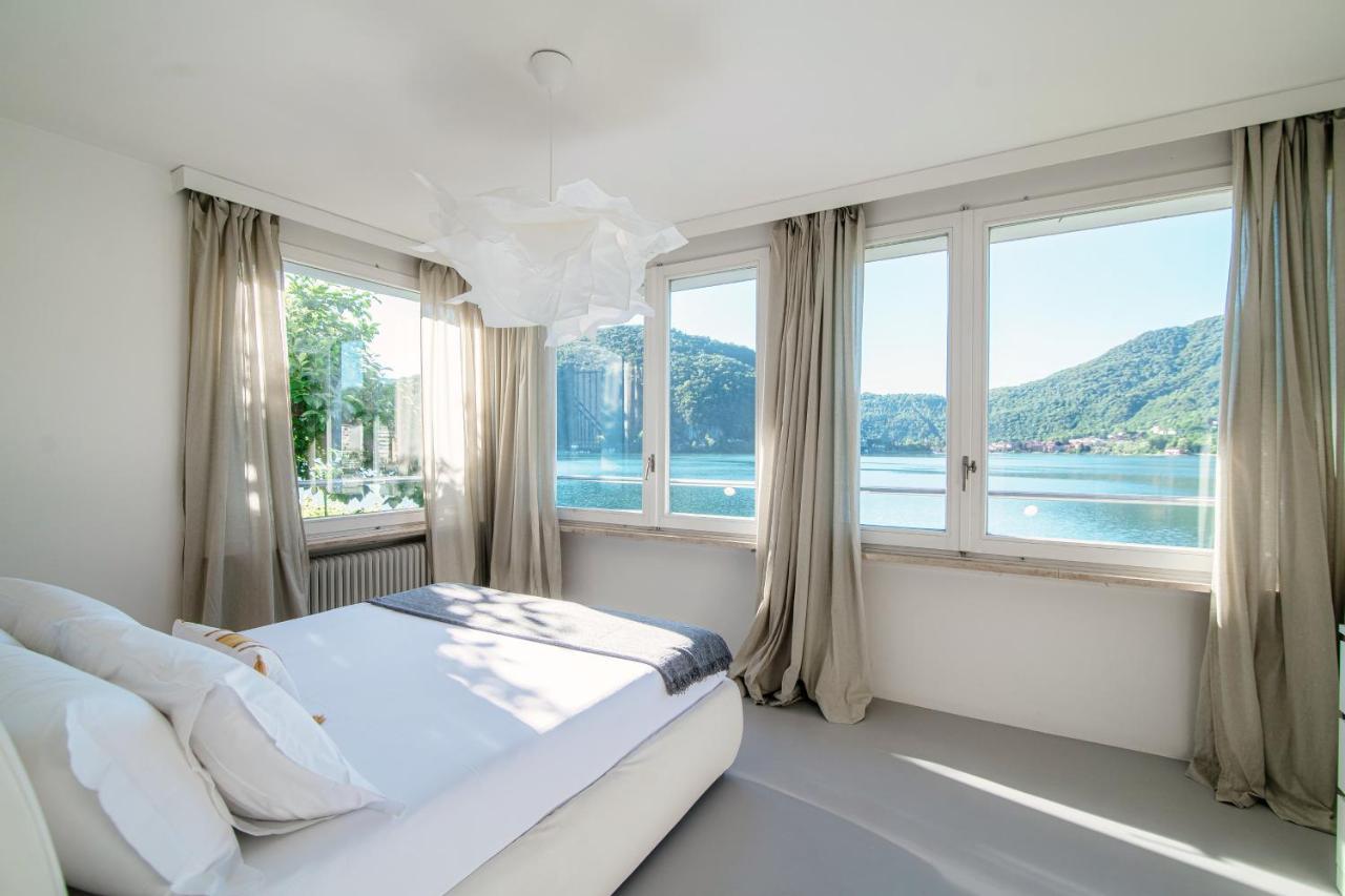Ferienwohnung La Finestra Blu By Quokka 360 - With A Panoramic Lake View Ponte Tresa Exterior foto