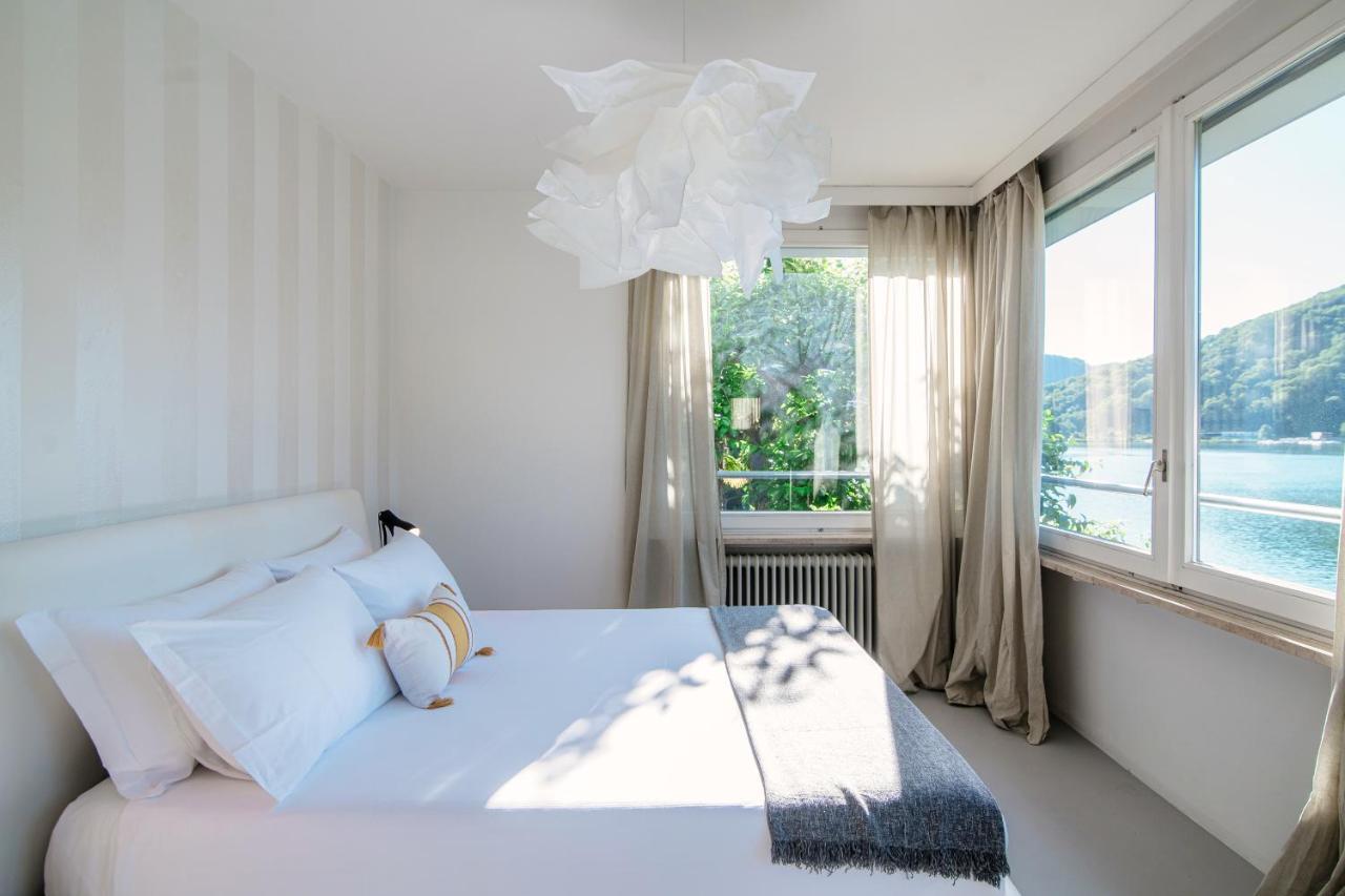 Ferienwohnung La Finestra Blu By Quokka 360 - With A Panoramic Lake View Ponte Tresa Exterior foto