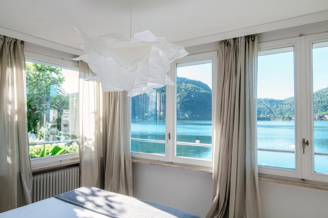 Ferienwohnung La Finestra Blu By Quokka 360 - With A Panoramic Lake View Ponte Tresa Exterior foto